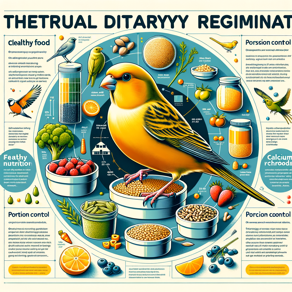 Infographic illustrating the best diet for canary birds, showcasing healthy food choices and nutrition tips for understanding canary bird dietary needs.